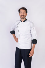 Cargar imagen en el visor de la galería, Blusa para cheff con broches REF: LB230GT-UN