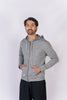 Saco Antifluidos Unisexo  Perchado Jaspeado  Gris Claro con Capota REF: ST223PJGC