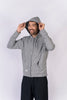 Saco Antifluidos Unisexo  Perchado Jaspeado  Gris Claro con Capota REF: ST223PJGC