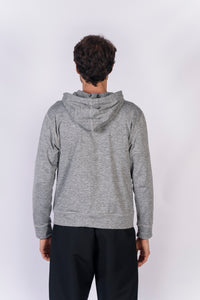 Saco Antifluidos Unisexo  Perchado Jaspeado  Gris Claro con Capota REF: ST223PJGC