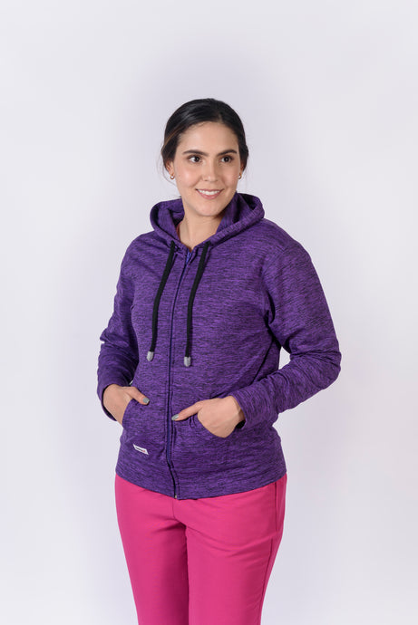 Saco Antifluidos Unisexo  Perchado Jaspeado  Morado con Capota REF: ST223PJM