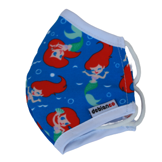 MASCARILLA PARA NIÑOS EN ANTIFLUIDOS NEPAL ESTAMPADO DE DISNEY SIRENITAS PRINCESS REF :AM 724 ANES-BL