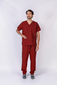 Pantalón y Blusa Unisexo Antifluidos Vino tinto REF.: PB021AJVT