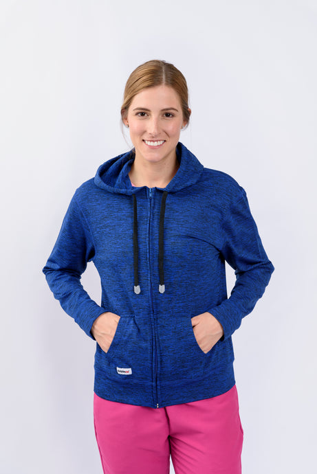 Saco Antifluidos Unisexo  Perchado Jaspeado Azul Rey con Capota REF: ST223PJAR
