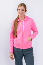 Cargar imagen en el visor de la galería, Saco Antifluidos Unisexo  Perchado Jaspeado  fucsia con Capota REF: ST223PJF