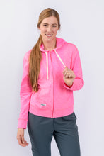 Cargar imagen en el visor de la galería, Saco Antifluidos Unisexo  Perchado Jaspeado  fucsia con Capota REF: ST223PJF