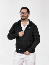 Cargar imagen en el visor de la galería, Saco Unisexo Perchado Negro con Capota  REF: ST223PN
