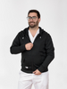 Saco Unisexo Perchado Negro con Capota  REF: ST223PN