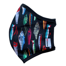 Cargar imagen en el visor de la galería, MASCARILLA ANTIFLUIDOS FRANCIA ESTAMPADO DE PESCA REF :AM 722 AFEPV-N