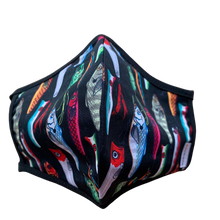 Cargar imagen en el visor de la galería, MASCARILLA ANTIFLUIDOS FRANCIA ESTAMPADO DE PESCA REF :AM 722 AFEPV-N