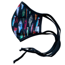 Cargar imagen en el visor de la galería, MASCARILLA ANTIFLUIDOS FRANCIA ESTAMPADO DE PESCA REF :AM 722 AFEPV-N