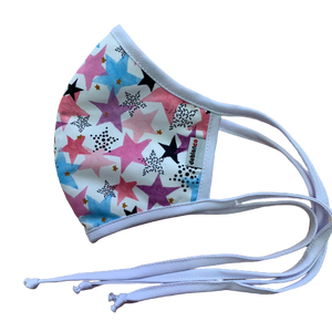 MASCARILLA ANTIFLUIDOS FRANCIA ESTAMPADO ESTRELLAS ROSADAS REF :AM 722 AFEER-BL
