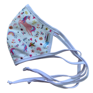 MASCARILLA ANTIFLUIDOS FRANCIA ESTAMPADO UNICORNIOS Y FLORES REF :AM 722 AFEUF-BL