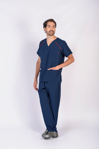 Pantalón y Blusa Unisexo Antifluidos Azul Oscuro REF.: PB324AJAO-RO