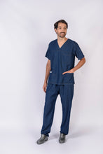 Cargar imagen en el visor de la galería, Pantalón y Blusa Unisexo indigo (tipo Jean Oscuro) REF.: PB326KO