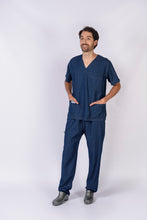 Cargar imagen en el visor de la galería, Pantalón y Blusa Unisexo indigo (tipo Jean Oscuro) REF.: PB326KO