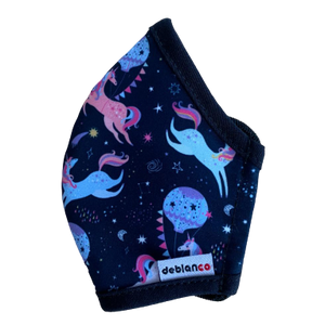 MASCARILLA PARA NIÑOS EN ANTIFLUIDOS FRANCIA ESTAMPADO UNICORNIOS CABALLITOS REF :AM 724 AFEUC-N