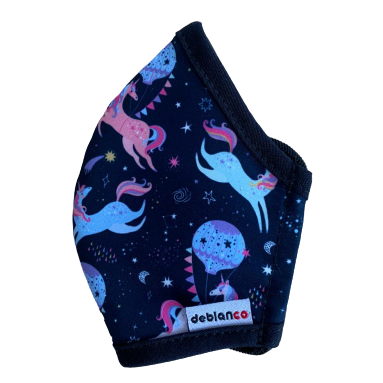 MASCARILLA PARA NIÑOS EN ANTIFLUIDOS FRANCIA ESTAMPADO UNICORNIOS CABALLITOS REF :AM 724 AFEUC-N