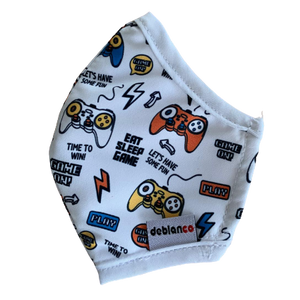 MASCARILLA PARA NIÑOS EN ANTIFLUIDOS FRANCIA ESTAMPADO VIDEOJUEGOS :AM 724 AFEP-BL