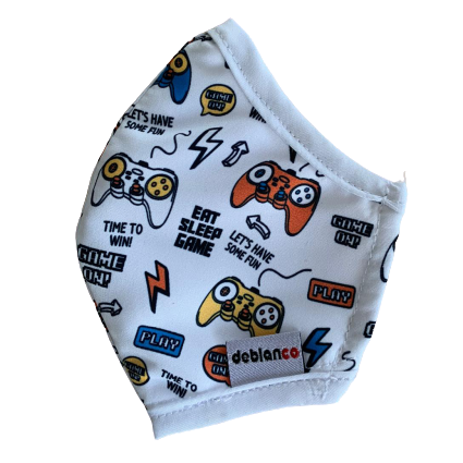 MASCARILLA PARA NIÑOS EN ANTIFLUIDOS FRANCIA ESTAMPADO VIDEOJUEGOS :AM 724 AFEP-BL