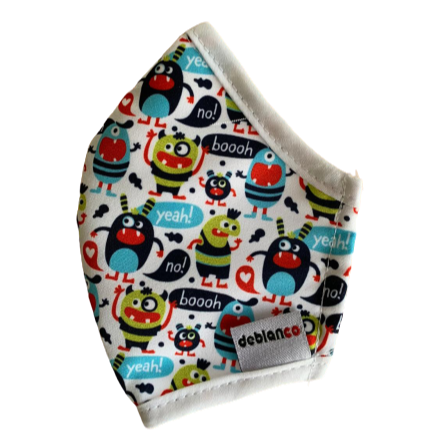 MASCARILLA PARA NIÑOS EN ANTIFLUIDOS FRANCIA ESTAMPADO MONSTRUOS YEAH:AM 724 AFEY-BL
