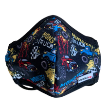 Cargar imagen en el visor de la galería, MASCARILLA PARA NIÑOS EN ANTIFLUIDOS FRANCIA ESTAMPADO CARRITOS REF :AM 724 AFEC-N
