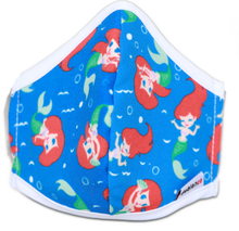 Cargar imagen en el visor de la galería, MASCARILLA PARA NIÑOS EN ANTIFLUIDOS NEPAL ESTAMPADO DE DISNEY SIRENITAS PRINCESS REF :AM 724 ANES-BL