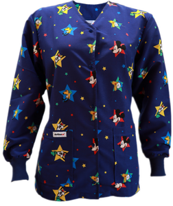 Bata Antifluidos ANTIBACTERIAL Manga Larga y Puño Tejido estampado Disney Estrellado REF.: LB079ANEDE
